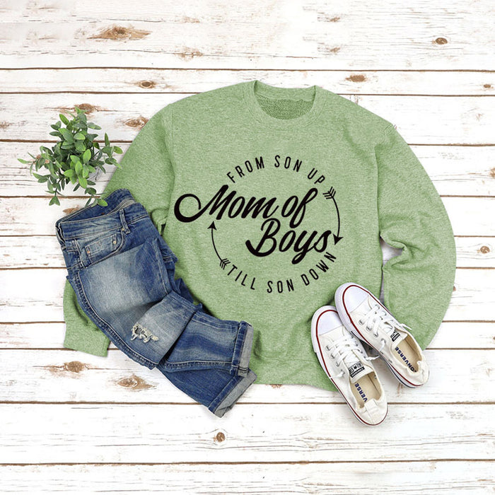 Olive green sweater (black font) / S