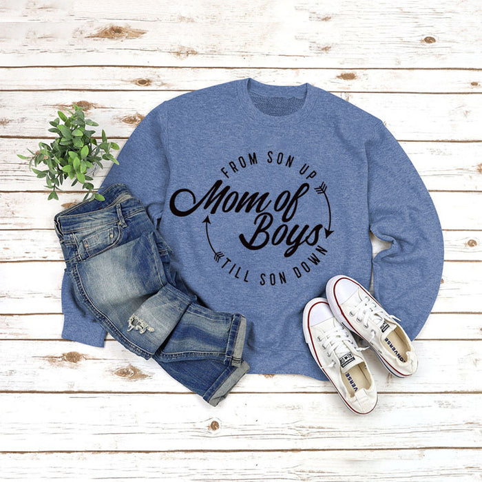 Blue sweater (black font) / S