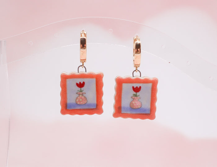 Tulip Painting Earrings