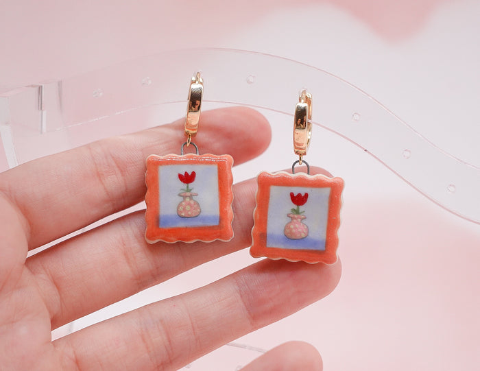 Tulip Painting Earrings
