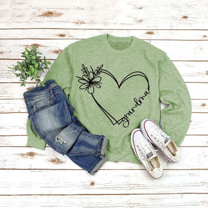 Olive green sweater (black font) / S