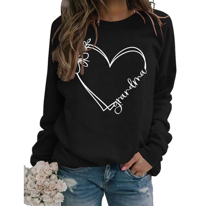 Turtleneck Jacket Long Sleeve Grandma Printed Loose Sweater