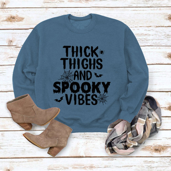 Blue sweater (black font) / S