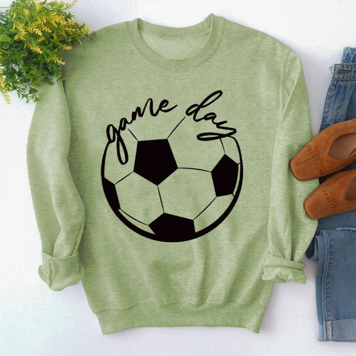 Olive green sweater (black font) / S