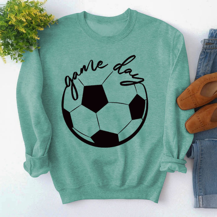 Light green sweater (black font) / S