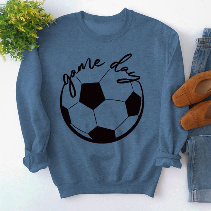 Blue sweater (black font) / S