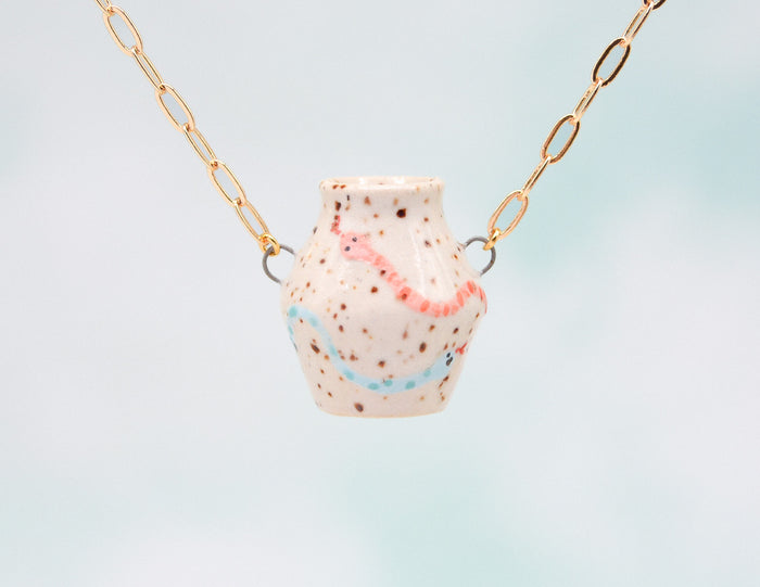 Two Snakes Pot Necklace