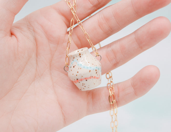 Two Snakes Pot Necklace