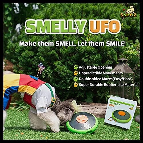 UFO Durable Interactive Treat Dispensing Puzzle Dog Pet Clever