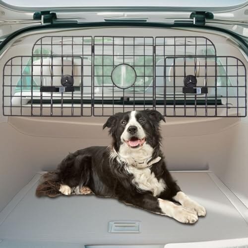 Universal Fit Adjustable Heavy-Duty Pet SUV Divider Gate with Metal Mesh for Safety Driving Travel Accessories Travel Pet Clever