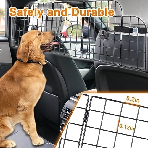 Universal Fit Adjustable Heavy-Duty Pet SUV Divider Gate with Metal Mesh for Safety Driving Travel Accessories Travel Pet Clever