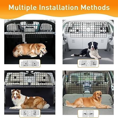 Universal Fit Adjustable Heavy-Duty Pet SUV Divider Gate with Metal Mesh for Safety Driving Travel Accessories Travel Pet Clever