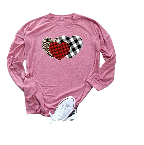 Valentine Shirt Valentine's Day Gift for Women Leopard Buffalo Plaid Valentine Heart Blouse