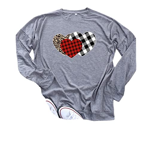 Valentine Shirt Valentine's Day Gift for Women Leopard Buffalo Plaid Valentine Heart Blouse