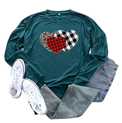 Valentine Shirt Valentine's Day Gift for Women Leopard Buffalo Plaid Valentine Heart Blouse