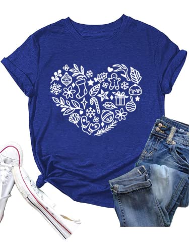 Valentine's Day Tees Women Love Heart Graphic Shirt