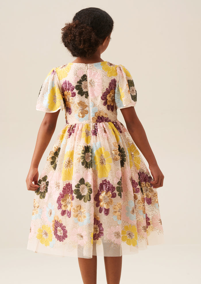 Verity Flower Sequin Dress