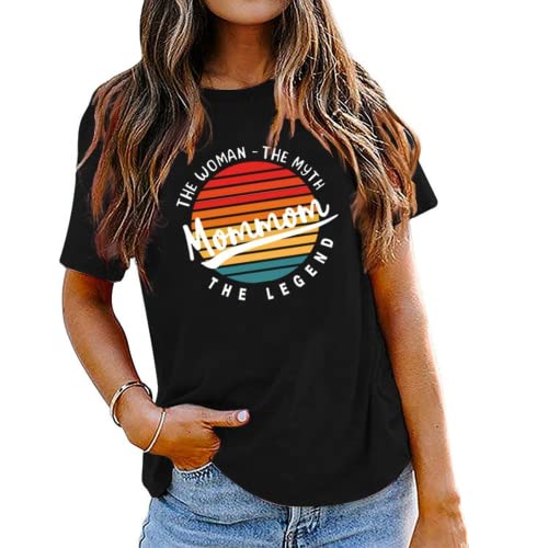 Vintage Mommom Tees Women The Woman The Myth The Legend Funny Mommom T-Shirt