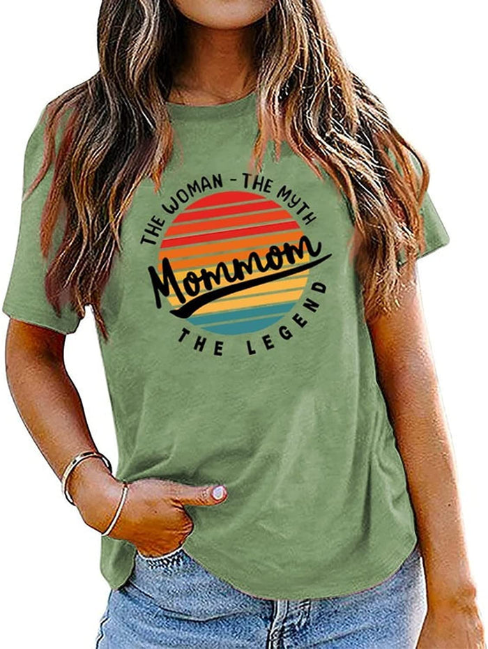 Vintage Mommom Tees Women The Woman The Myth The Legend Funny Mommom T-Shirt