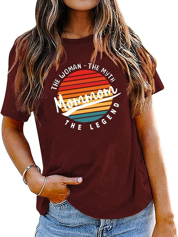 Vintage Mommom Tees Women The Woman The Myth The Legend Funny Mommom T-Shirt