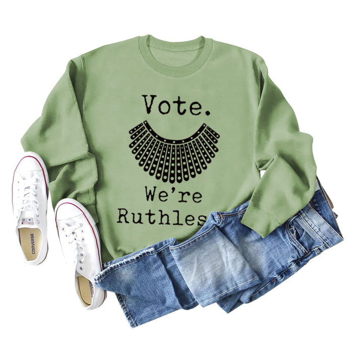 Olive sweater (black font) / S