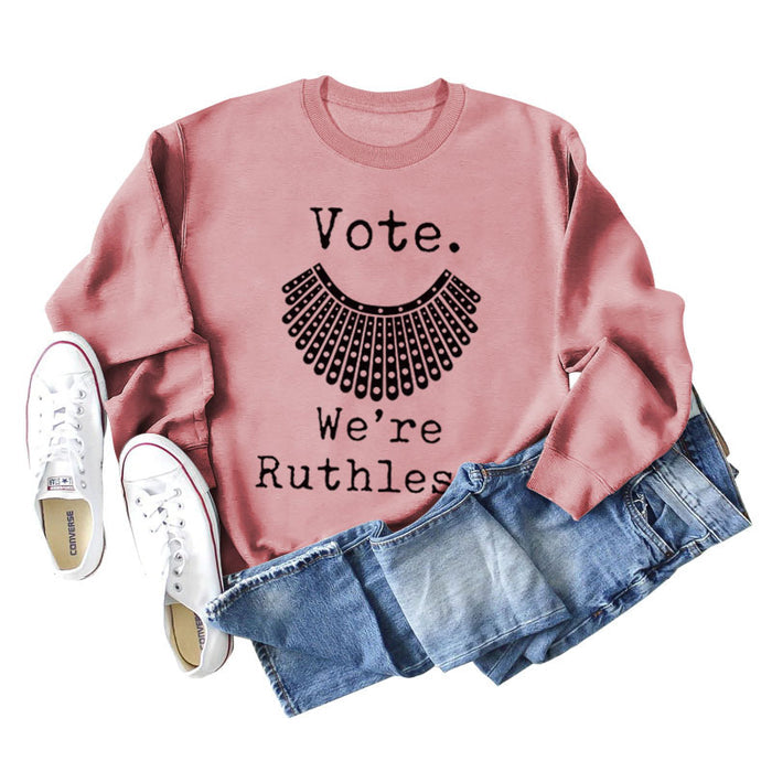 Rose gold sweater (black font) / S
