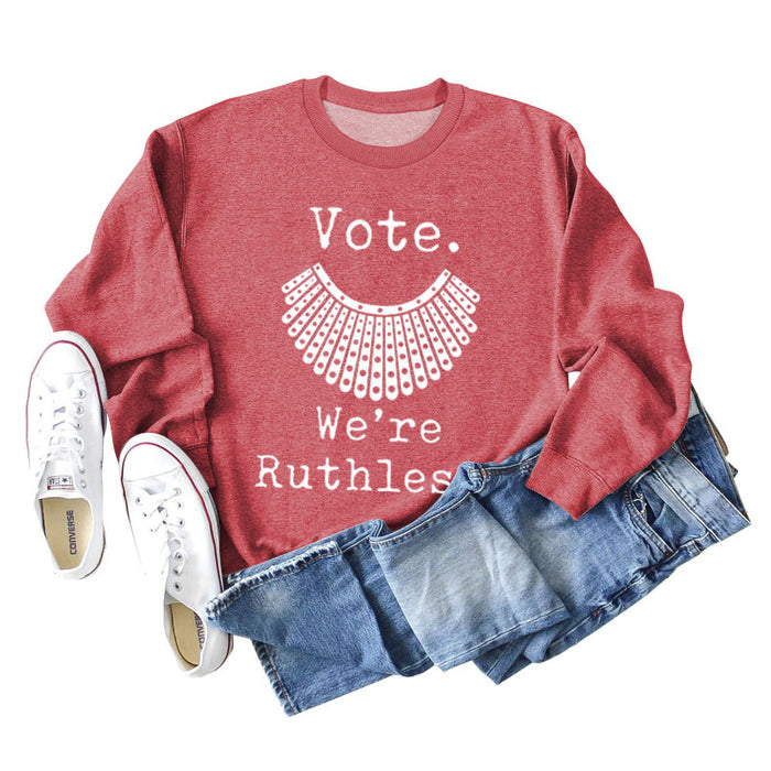 Red sweater (white font) / S