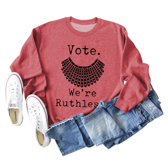 Red sweater (black font) / S