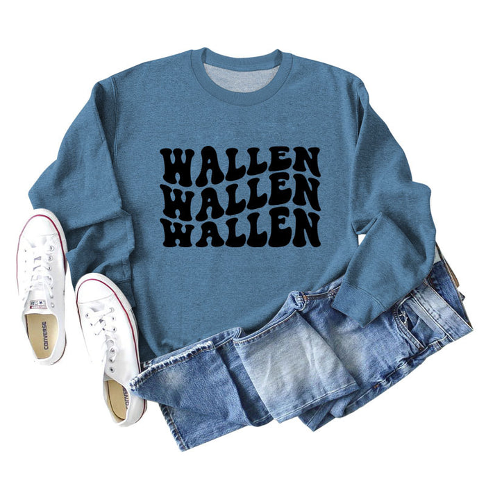 Blue sweater (black font) / S