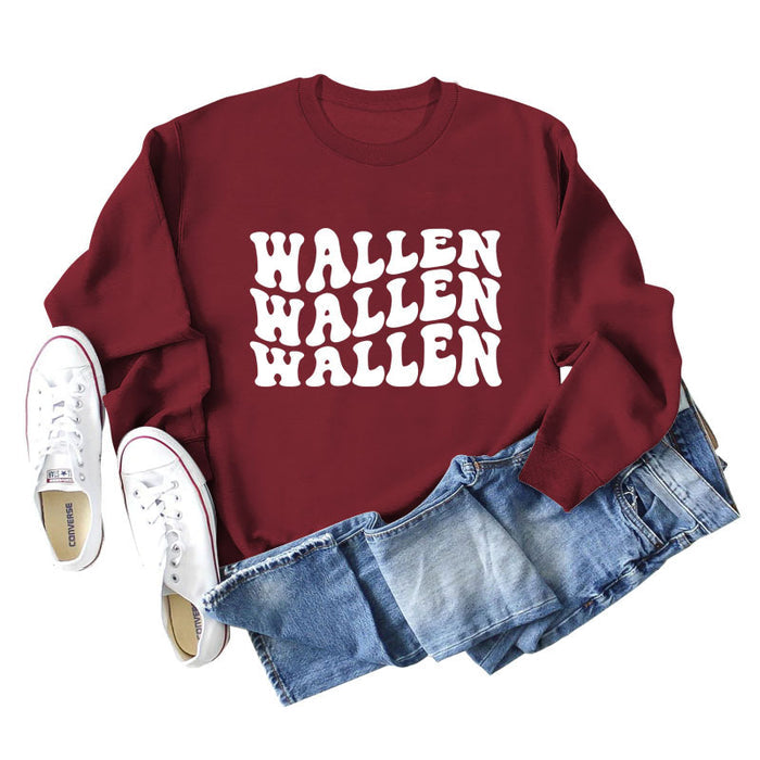 Wallen Autumn and Winter Fashion Bottoming Loose Long Sleeve Large Round Neck Sweater