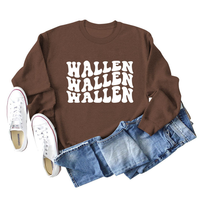 Wallen Autumn and Winter Fashion Bottoming Loose Long Sleeve Large Round Neck Sweater