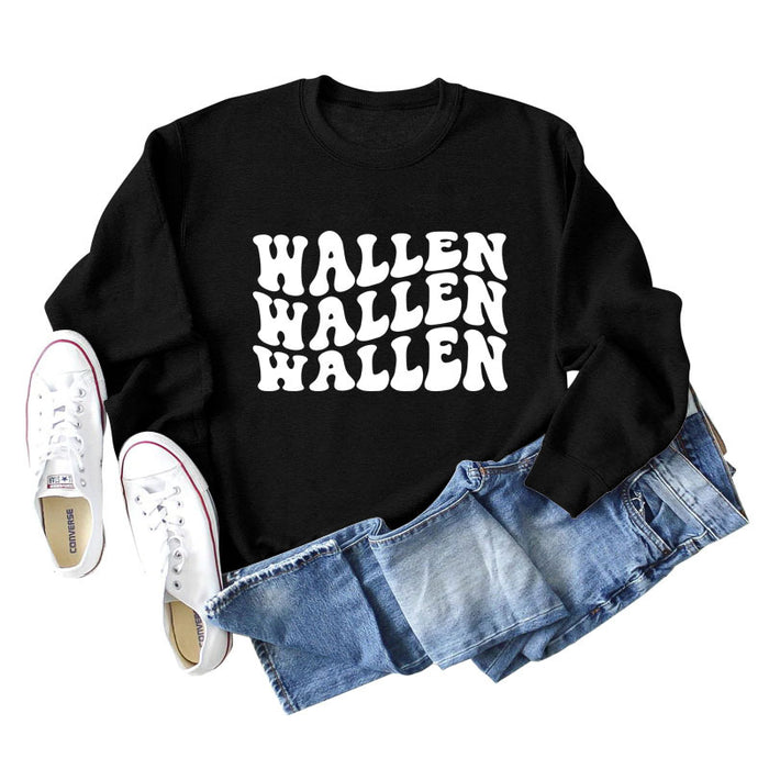 Wallen Autumn and Winter Fashion Bottoming Loose Long Sleeve Large Round Neck Sweater