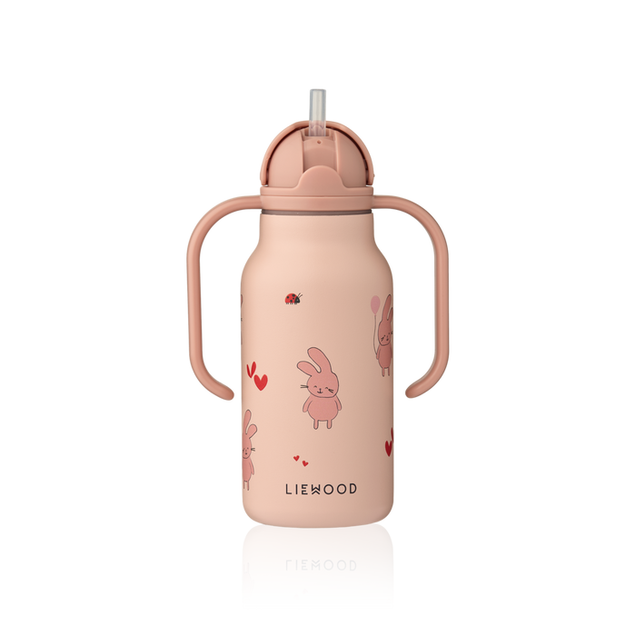 Liewood - Water Bottle - Kimmie - Wild Child - Rosey - W/Straw