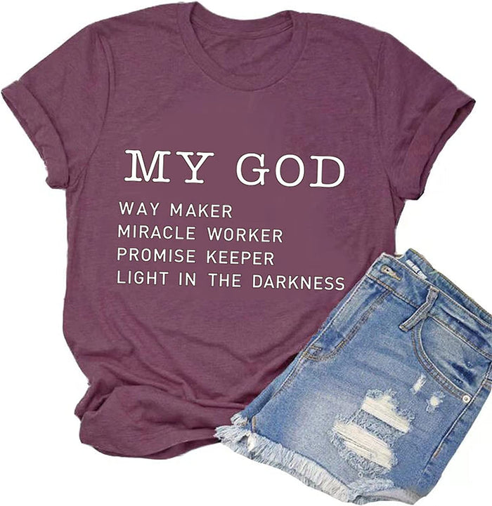 Way Maker T-Shirt Miracle Worker Promise Keeper Light in The Darkness My God T-Shirt