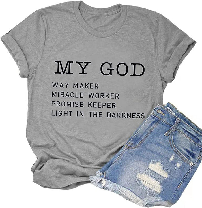 Way Maker T-Shirt Miracle Worker Promise Keeper Light in The Darkness My God T-Shirt