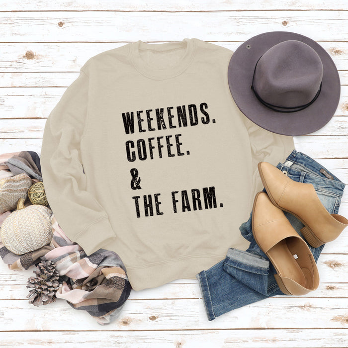WEEKENDS COFFEE Round Neck Loose Long-sleeved Sweater Women
