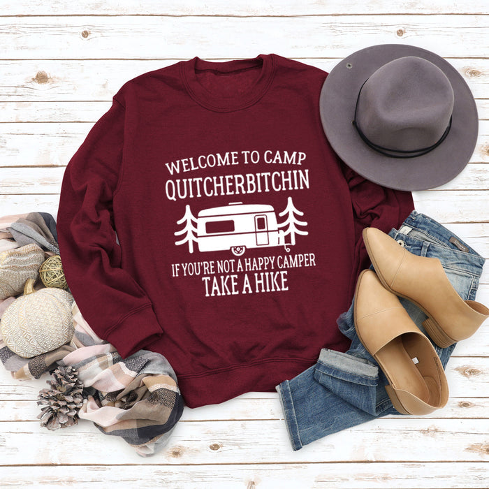 Wine red sweater (white font) / S