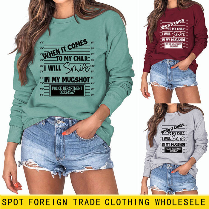 WHEN IT COMES TO MY Letter Fashion Loose Long-sleeved Sweater Girl