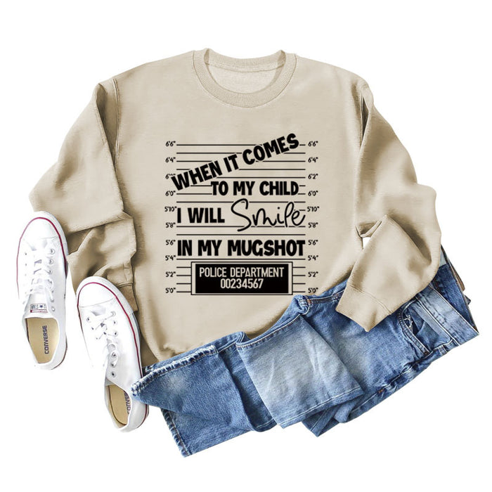 WHEN IT COMES TO MY Letter Fashion Loose Long-sleeved Sweater Girl