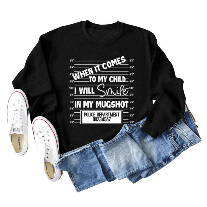 WHEN IT COMES TO MY Letter Fashion Loose Long-sleeved Sweater Girl