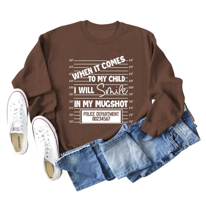 WHEN IT COMES TO MY Letter Fashion Loose Long-sleeved Sweater Girl