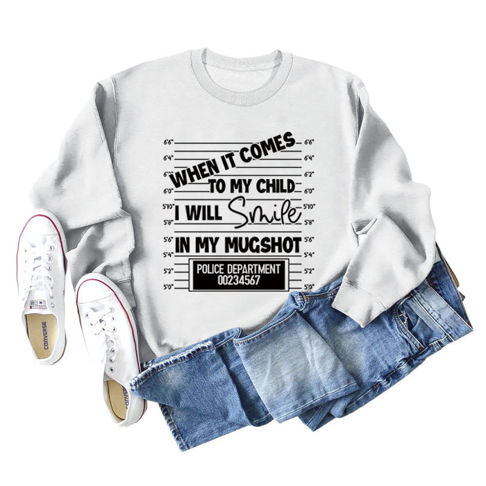 WHEN IT COMES TO MY Letter Fashion Loose Long-sleeved Sweater Girl