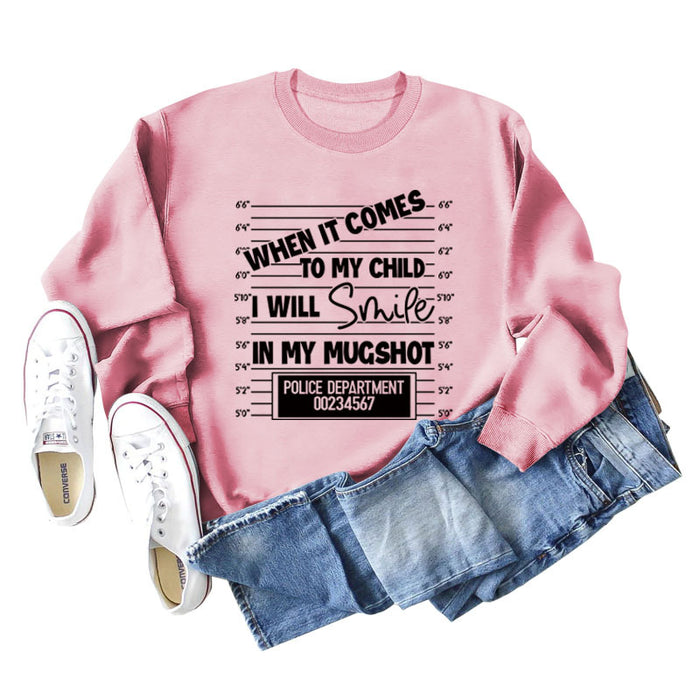 WHEN IT COMES TO MY Letter Fashion Loose Long-sleeved Sweater Girl