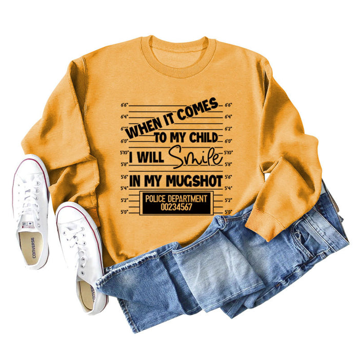 WHEN IT COMES TO MY Letter Fashion Loose Long-sleeved Sweater Girl