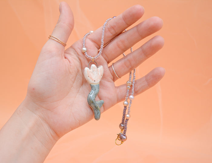 White Tulip Necklace