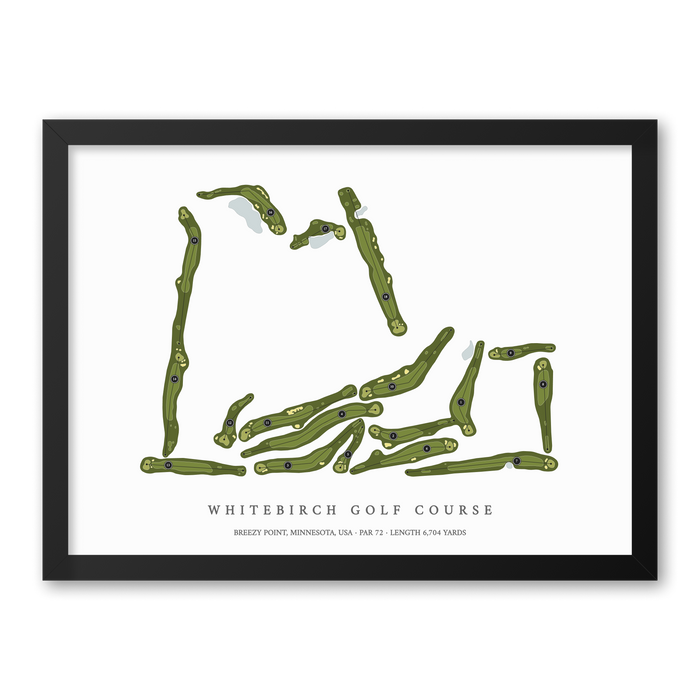 Whitebirch Golf Course | Heritage Style Golf Course Print | Black Frame