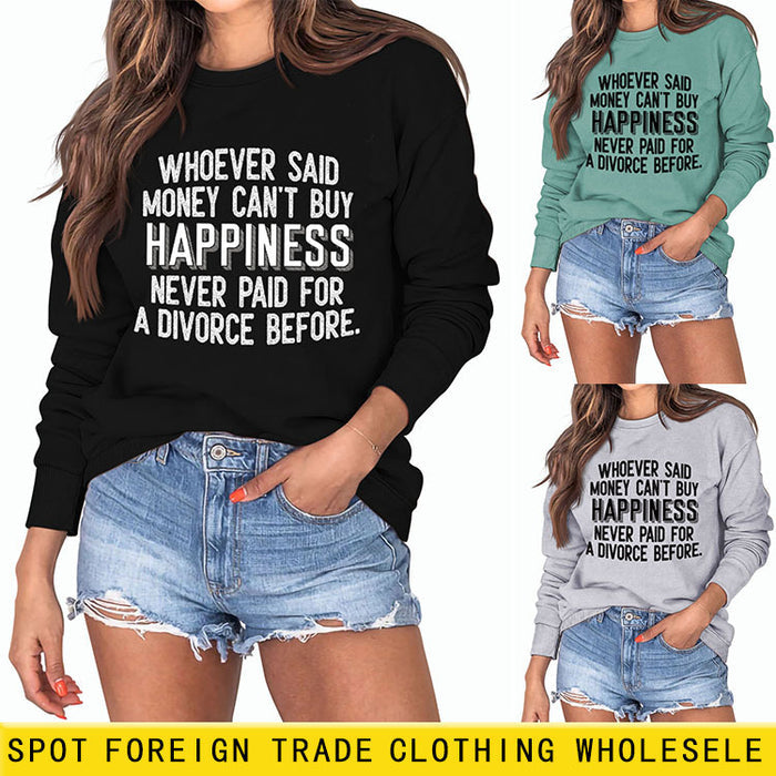 Whoever Said Money Women's Round Neck Bottomed Long Sleeve Sweater