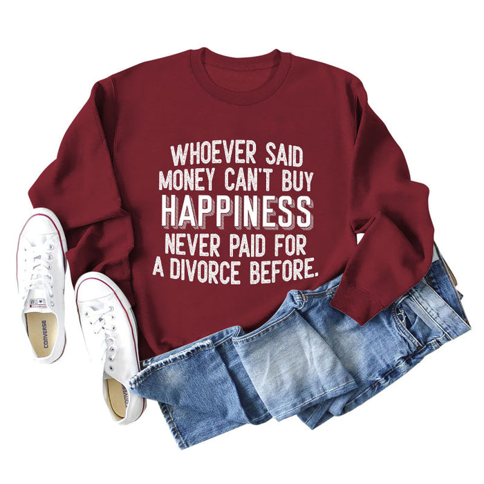 Whoever Said Money Women's Round Neck Bottomed Long Sleeve Sweater