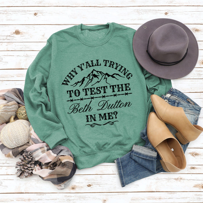 Light green sweater (black font) / S
