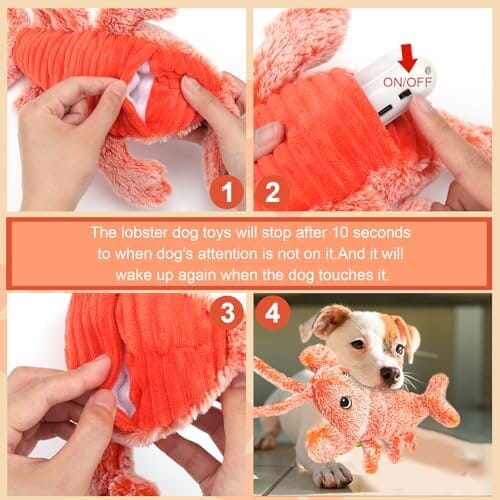 Wiggly Lobster Dog Toy for Boredom Toys Pet Clever